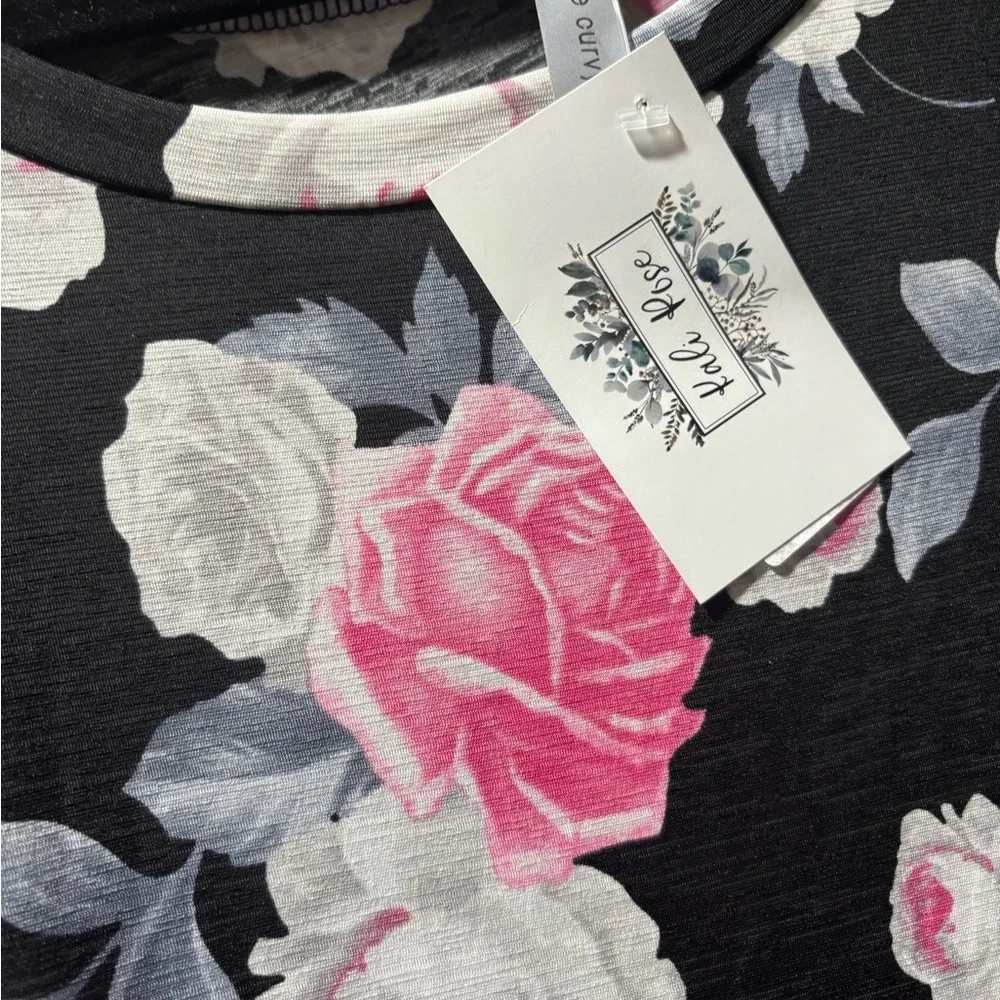 NWT Honey Me Floral Sleeveless  Dress - Black, Pink, White - Picture 2 of 2